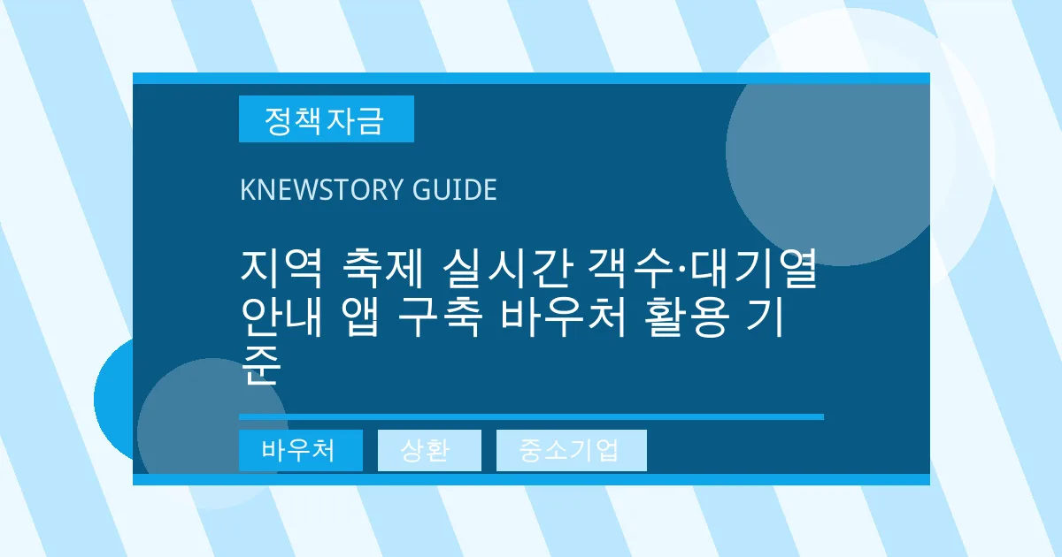 지역 축제 실시간 객수·대기열 안내 앱 구축 바우처 활용 기준 - 바우처, 상환, 중소기업 대표 이미지