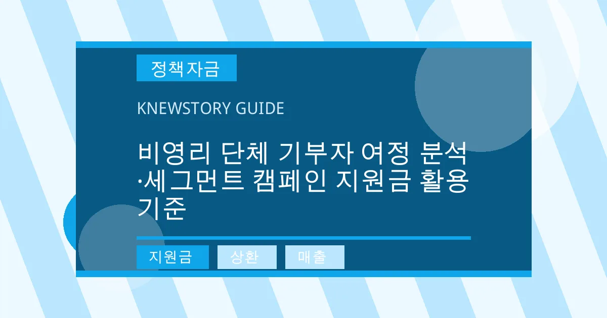 비영리 단체 기부자 여정 분석·세그먼트 캠페인 지원금 활용 기준 - 지원금, 상환, 매출 대표 이미지