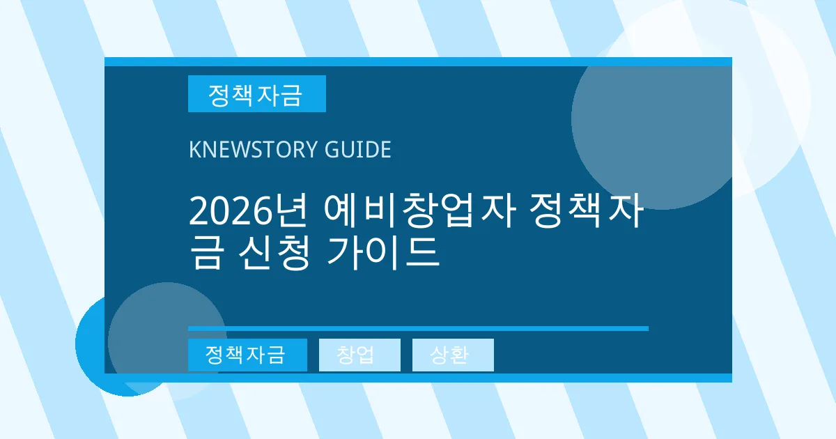 2026년 예비창업자 정책자금 신청 가이드 - 정책자금, 창업, 상환 대표 이미지