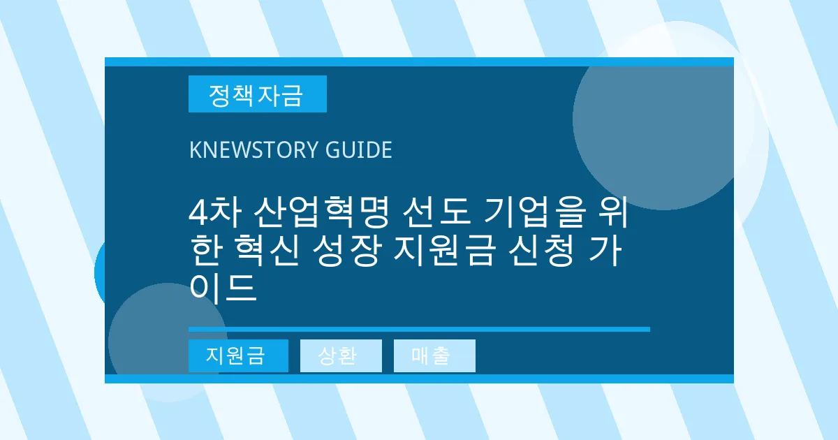 4차 산업혁명 선도 기업을 위한 혁신 성장 지원금 신청 가이드 - 지원금, 상환, 매출 대표 이미지