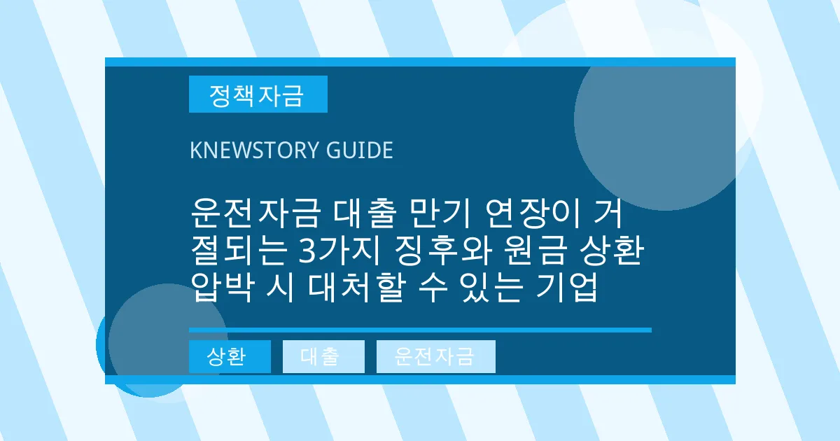 운전자금 대출 만기 연장이 거절되는 3가지 징후와 원금 상환 압박 시 대처할 수 있는 기업 - 상환, 대출, 운전자금 대표 이미지