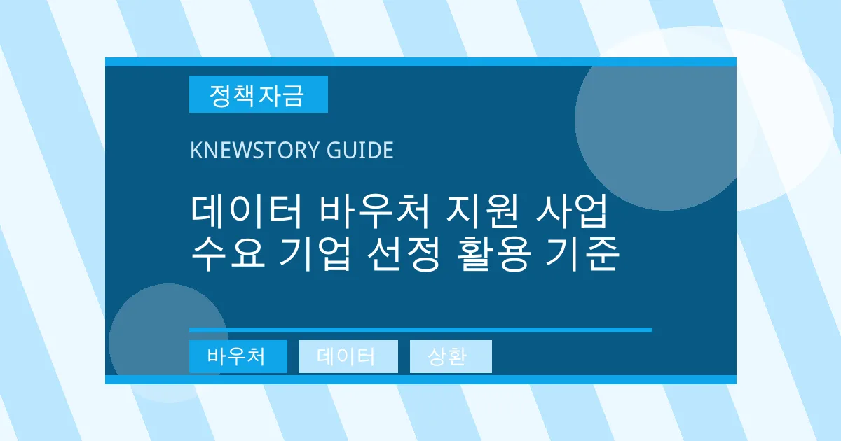 데이터 바우처 지원 사업 수요 기업 선정 활용 기준 - 바우처, 데이터, 상환 대표 이미지
