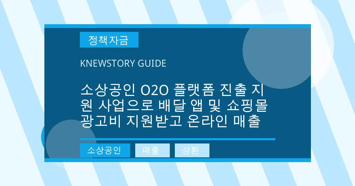 소상공인 O2O 플랫폼 진출 지원 사업으로 배달 앱 및 쇼핑몰 광고비 지원받고 온라인 매출 - 소상공인, 매출, 상환 대표 이미지