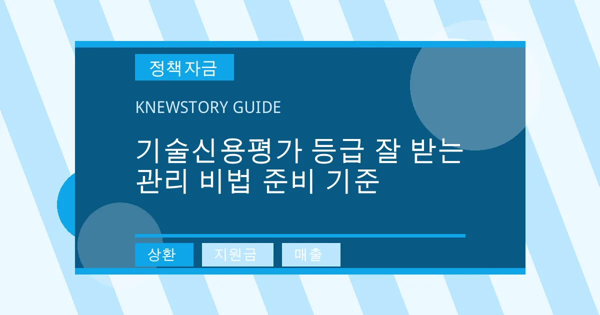 기술신용평가 등급 잘 받는 관리 비법 준비 기준 - 상환, 지원금, 매출 대표 이미지