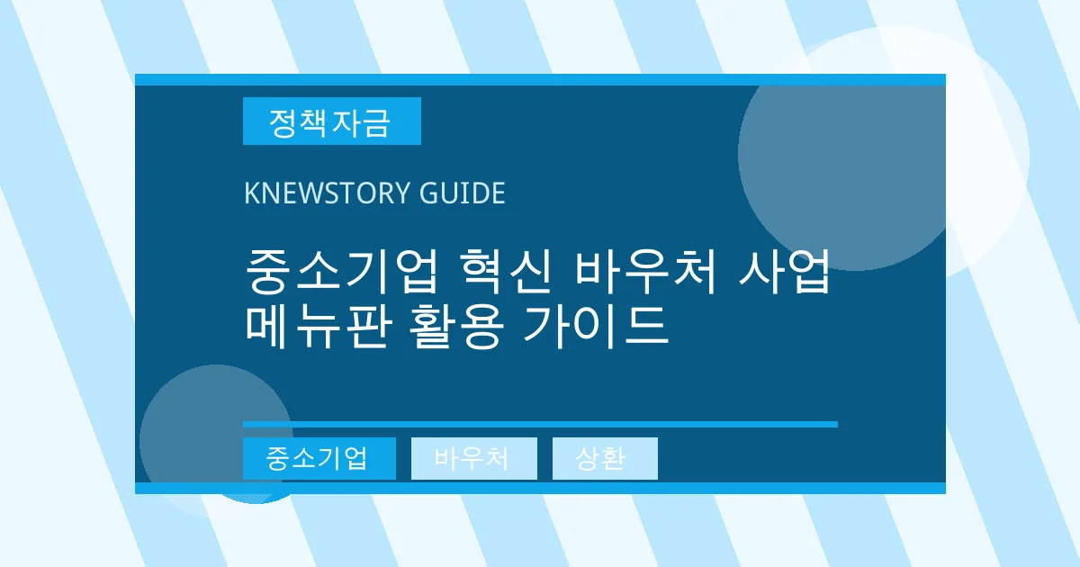 중소기업 혁신 바우처 사업 메뉴판 활용 가이드 - 중소기업, 바우처, 상환 대표 이미지