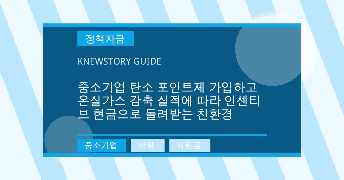 중소기업 탄소 포인트제 가입하고 온실가스 감축 실적에 따라 인센티브 현금으로 돌려받는 친환경 - 중소기업, 상환, 지원금 대표 이미지