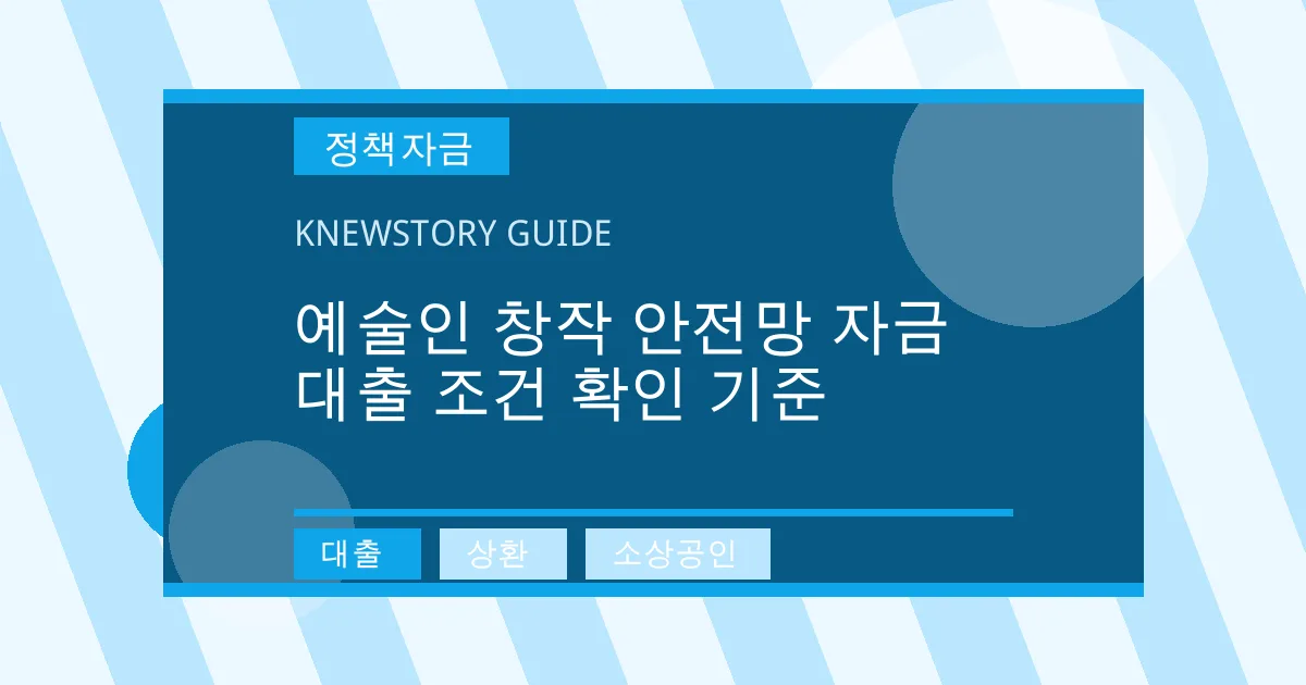 예술인 창작 안전망 자금 대출 조건 확인 기준 - 대출, 상환, 소상공인 대표 이미지