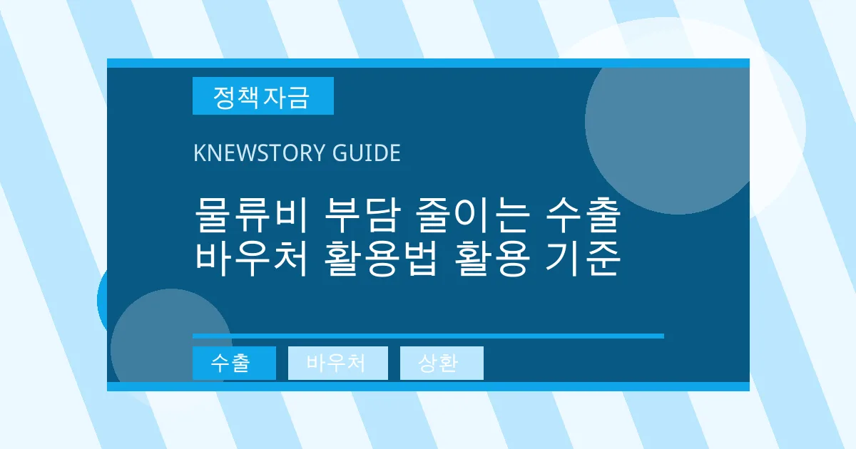 물류비 부담 줄이는 수출 바우처 활용법 활용 기준 - 수출, 바우처, 상환 대표 이미지