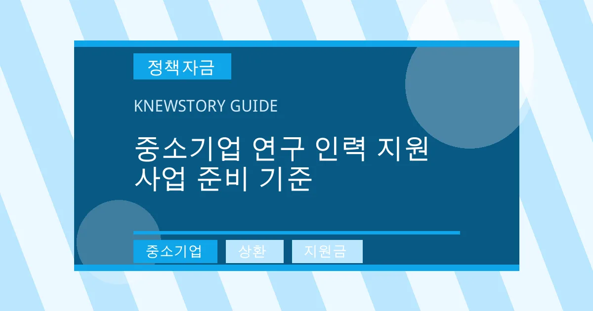중소기업 연구 인력 지원 사업 준비 기준 - 중소기업, 상환, 지원금 대표 이미지