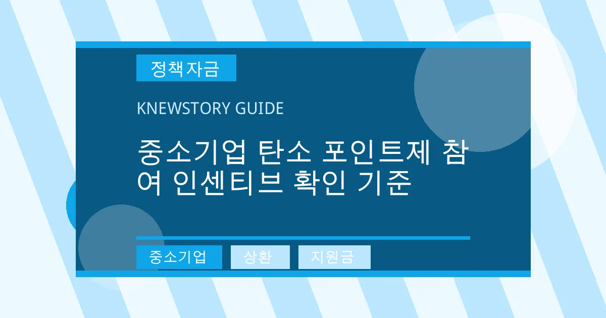 중소기업 탄소 포인트제 참여 인센티브 확인 기준 - 중소기업, 상환, 지원금 대표 이미지