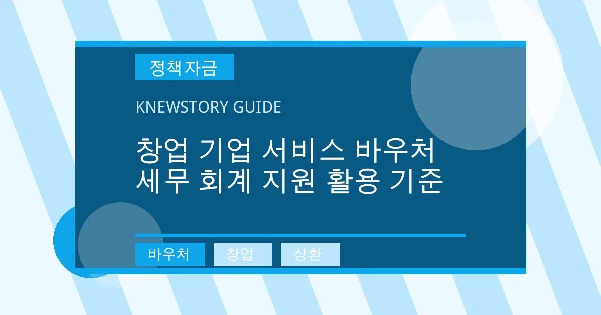 창업 기업 서비스 바우처 세무 회계 지원 활용 기준 - 바우처, 창업, 상환 대표 이미지
