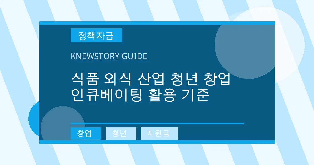 식품 외식 산업 청년 창업 인큐베이팅 활용 기준 - 창업, 청년, 지원금 대표 이미지