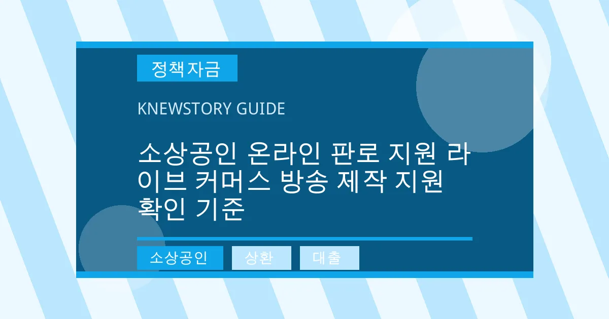 소상공인 온라인 판로 지원 라이브 커머스 방송 제작 지원 확인 기준 - 소상공인, 상환, 대출 대표 이미지